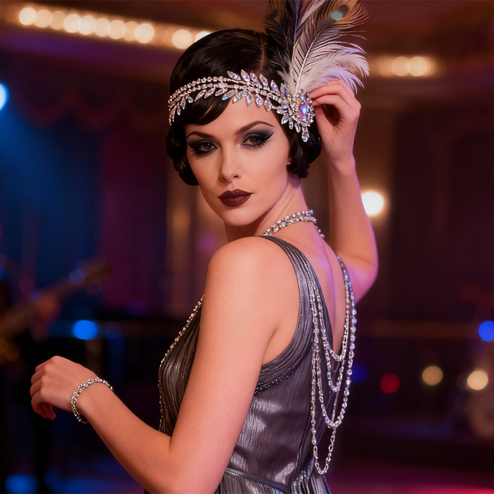 1920s Great Gatsby Feather Hea - Women'S Fashion Roaring 20S 评论和价格