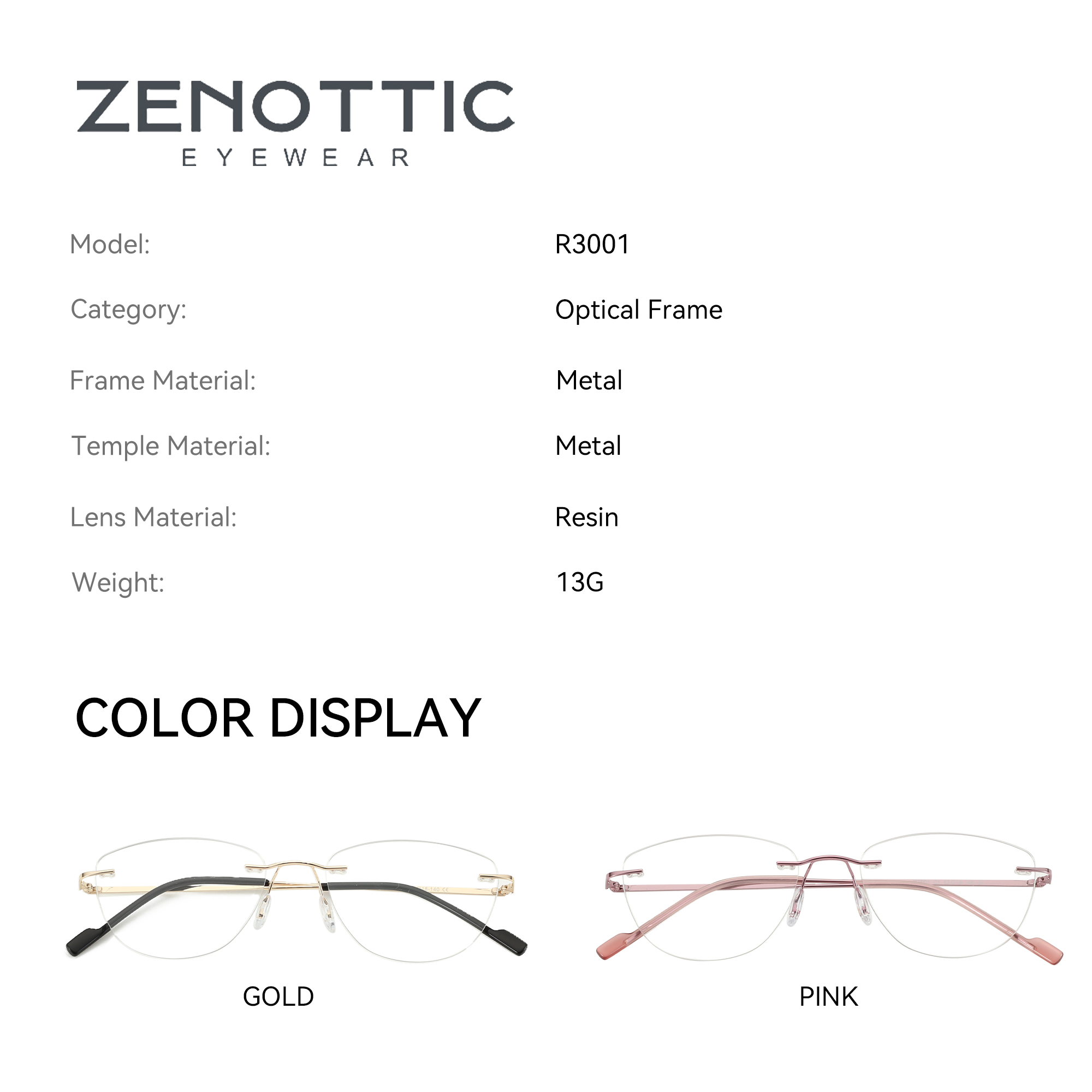 ZENOTTIC Fashion Cat Eye Rimle - Women'S Fashion Glasses Non Prescription 评论和价格