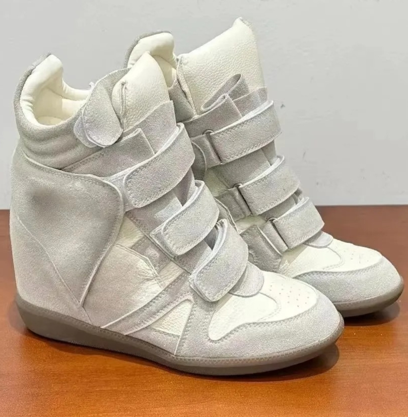 Women Hidden Wedge Heel High‑T - Women'S Fashion Velcro Sneakers 评论和价格