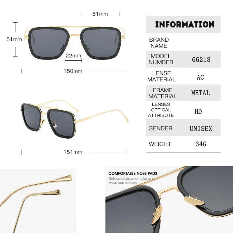 Steam Punk Tony Stark Sunglass - Women'S Fashion Eyewear 评论和价格